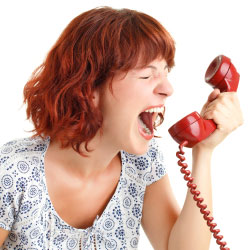 Angry woman on phone